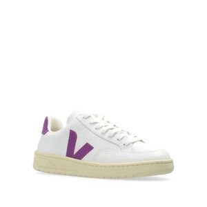 VEJA V-12 Leather Extra White and Purple Cosmos sneaker NWT